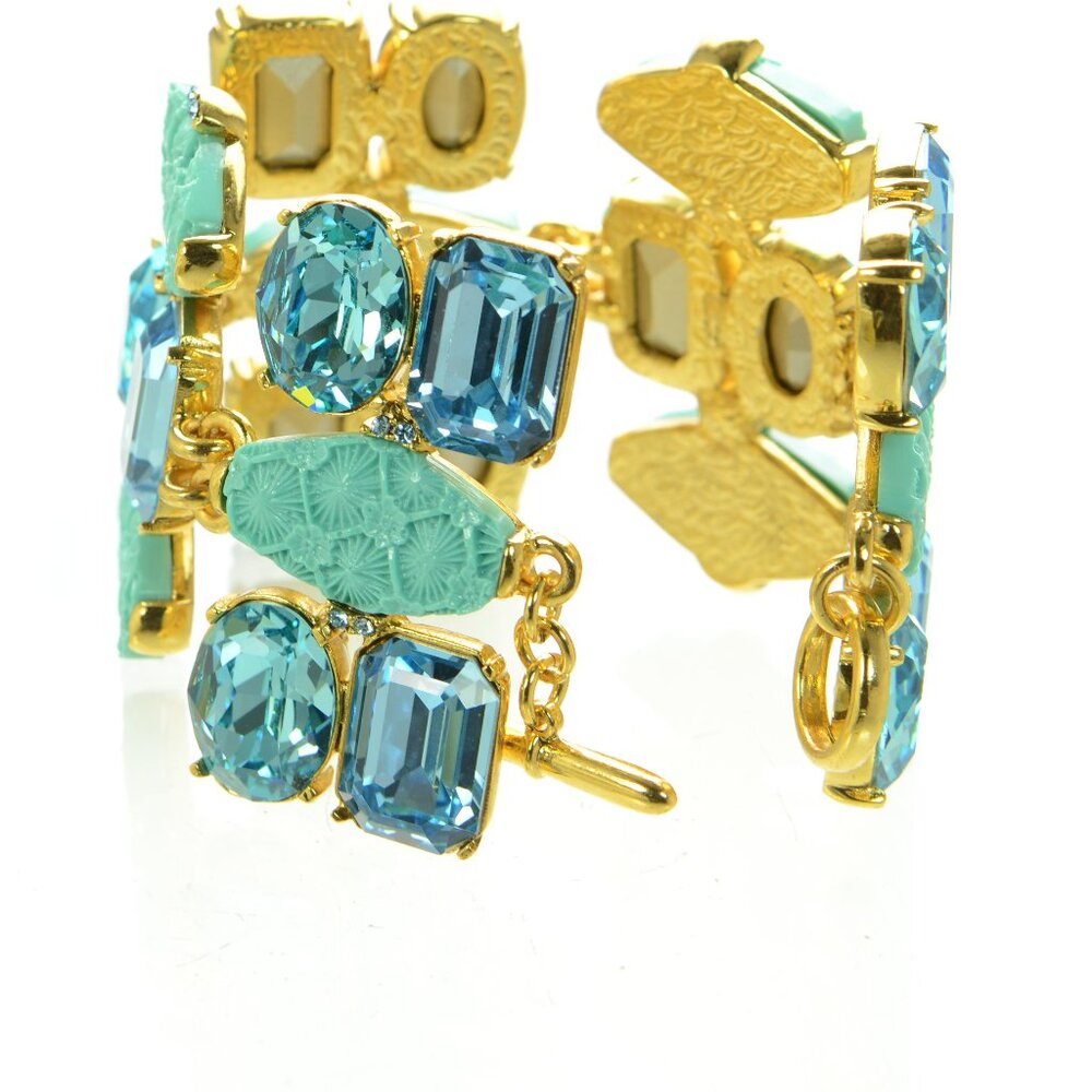 Vintage Oscar De La Renta Carved Resin Bracelet - Picture 2 of 7